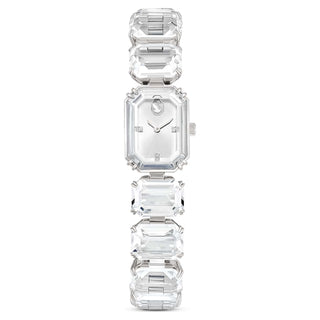 Watch, Octagon cut bracelet, White, Stainless steel