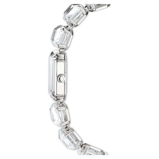 Watch, Octagon cut bracelet, White, Stainless steel