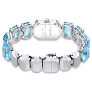 Watch, Octagon cut bracelet, Blue, Stainless steel