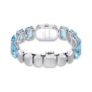 Watch, Octagon cut bracelet, Blue, Stainless steel