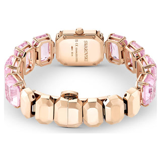 Watch, Octagon cut bracelet, Pink, Rose gold-tone finish