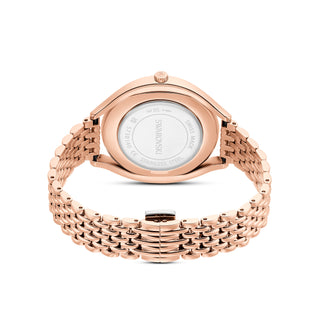 Crystalline aura watch, Swiss Made, Metal bracelet, Rose gold tone, Rose gold-tone finish