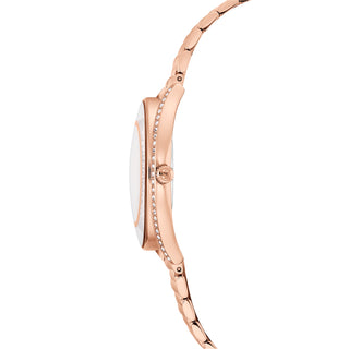 Crystalline aura watch, Swiss Made, Metal bracelet, Rose gold tone, Rose gold-tone finish