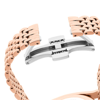 Crystalline aura watch, Swiss Made, Metal bracelet, Rose gold tone, Rose gold-tone finish