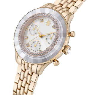 Octea chrono watch, Swiss Made, Metal bracelet, Gold tone, Champagne gold-tone finish