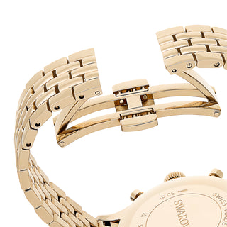 Octea chrono watch, Swiss Made, Metal bracelet, Gold tone, Champagne gold-tone finish