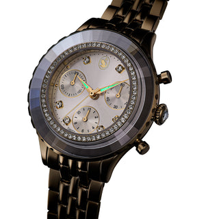 Octea chrono watch, Swiss Made, Metal bracelet, Gold tone, Champagne gold-tone finish