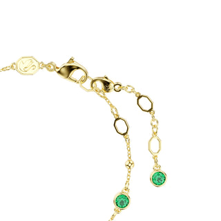 Imber bracelet, Round cut, Green, Gold-tone plated
