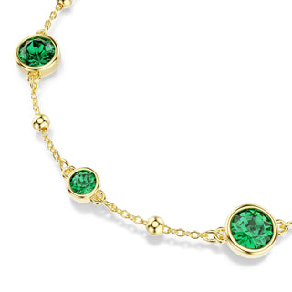 Imber bracelet, Round cut, Green, Gold-tone plated