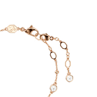 Imber bracelet, Round cut, White, Rose gold-tone plated