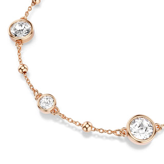 Imber bracelet, Round cut, White, Rose gold-tone plated