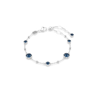 Imber bracelet, Round cut, Blue, Rhodium plated