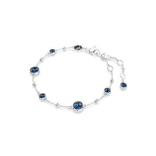 Imber bracelet, Round cut, Blue, Rhodium plated