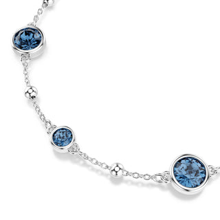 Imber bracelet, Round cut, Blue, Rhodium plated