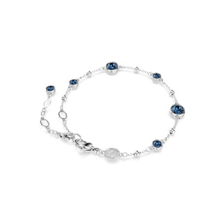 Imber bracelet, Round cut, Blue, Rhodium plated