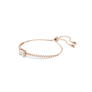 Matrix Tennis bracelet, Mixed cuts, White, Rose gold-tone plated