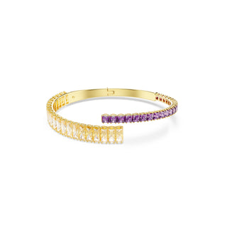 Matrix bangle, Mixed cuts, Multicolored, Gold-tone plated