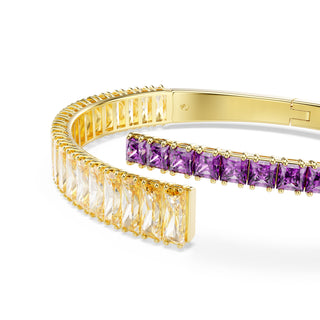 Matrix bangle, Mixed cuts, Multicolored, Gold-tone plated