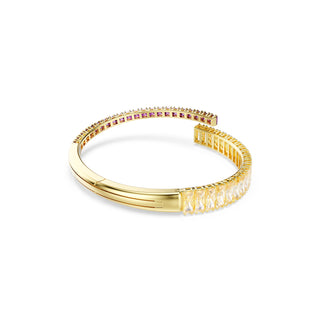 Matrix bangle, Mixed cuts, Multicolored, Gold-tone plated