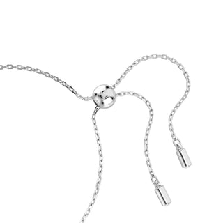 Matrix bracelet, Baguette cut, Knot, White, Rhodium plated