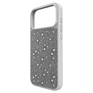 High smartphone case, Flat Back crystals, iPhone® 17 Pro Max, Silver tone