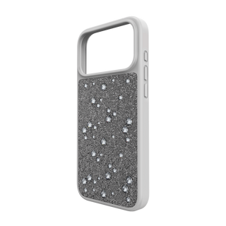 High smartphone case, Flat Back crystals, iPhone® 17 Pro Max, Silver tone