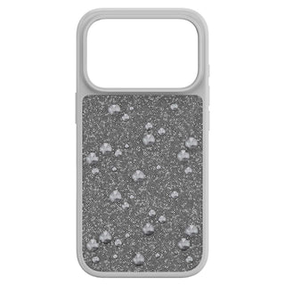 High smartphone case, Flat Back crystals, iPhone® 17 Pro, Silver tone