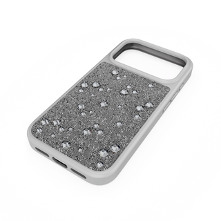High smartphone case, Flat Back crystals, iPhone® 17 Pro, Silver tone