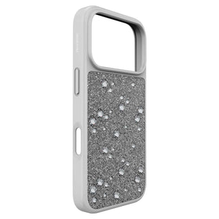 High smartphone case, Flat Back crystals, iPhone® 17 Pro, Silver tone