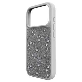 High smartphone case, Flat Back crystals, iPhone® 17 Pro, Silver tone