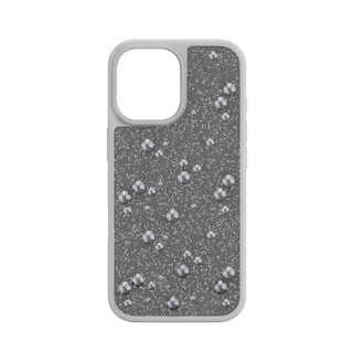High smartphone case, Flat Back crystals, iPhone® 17, Silver tone