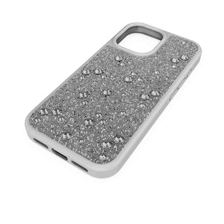 High smartphone case, Flat Back crystals, iPhone® 17, Silver tone