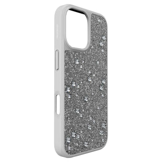 High smartphone case, Flat Back crystals, iPhone® 17, Silver tone