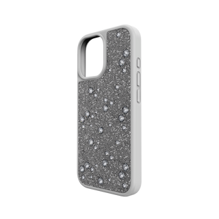 High smartphone case, Flat Back crystals, iPhone® 17, Silver tone
