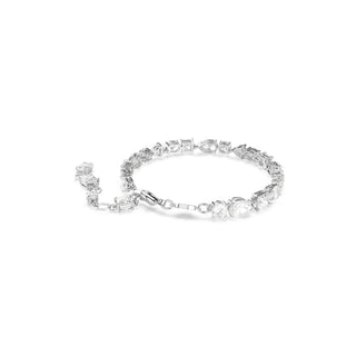 Mesmera bracelet, Mixed cuts, White, Rhodium plated