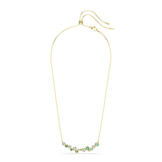 Constella necklace, Mixed cuts, Green, Gold-tone plated