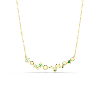 Constella necklace, Mixed cuts, Green, Gold-tone plated