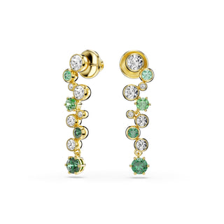 Constella drop earrings, Mixed cuts, Green, Gold-tone plated