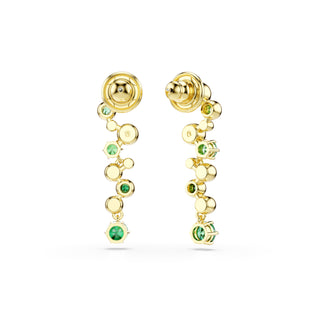 Constella drop earrings, Mixed cuts, Green, Gold-tone plated