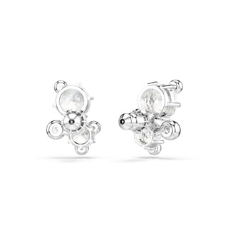 Constella stud earrings Round cut, White, Rhodium plated