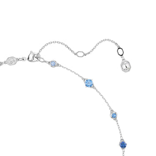 Constella necklace, Mixed cuts, Blue, Rhodium plated