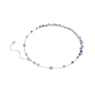 Constella necklace, Mixed cuts, Blue, Rhodium plated