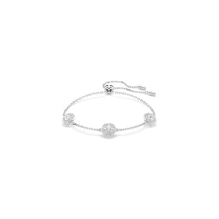 Una Angelic bracelet Round cut, Double sided motifs, White, Rhodium plated