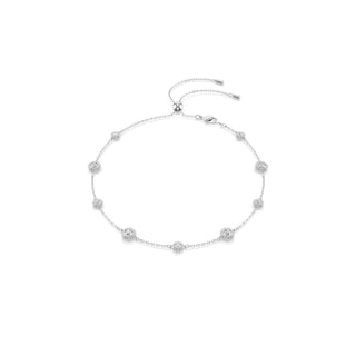 Una Angelic necklace Round cut, Double sided motifs, White, Rhodium plated