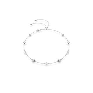 Una Angelic necklace Round cut, Double sided motifs, White, Rhodium plated