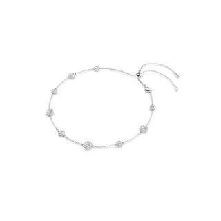 Una Angelic necklace Round cut, Double sided motifs, White, Rhodium plated