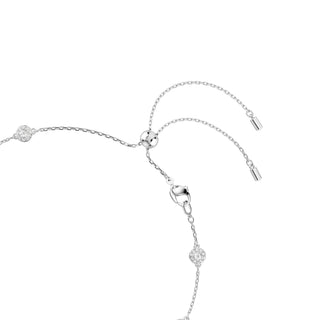 Una Angelic necklace Round cut, Double sided motifs, White, Rhodium plated