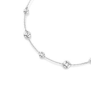 Una Angelic necklace Round cut, Double sided motifs, White, Rhodium plated