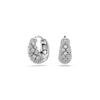 Sublima earrings White, Rhodium plated