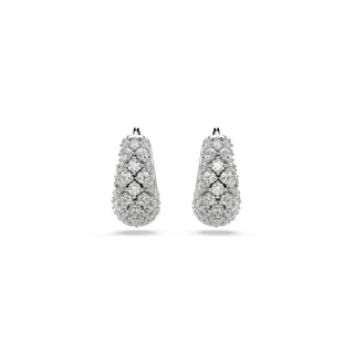 Sublima earrings White, Rhodium plated